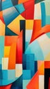 Contemporary Abstract Composition with Intersecting Planes and Bold Color Palette AI Generated Royalty Free Stock Photo