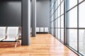 Contemporary airport waiting area with metal chair Royalty Free Stock Photo