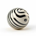 Contemporary Animal Sculpture: Black And White Striped Ball 3d Illustration