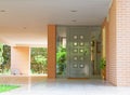 Contemporary apartment building entrance door, posh northern Athens suburbs, Greece. Royalty Free Stock Photo