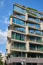 Contemporary apartment building with floor-to-ceiling windows Royalty Free Stock Photo