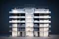 Contemporary apartment building modern architecture with sleek design and abstract facade Ai generative