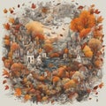 phantasmagoric autumn landscape