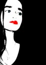 Contemporary art fashion woman portrait. Beautiful female face Royalty Free Stock Photo