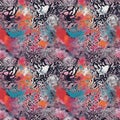 trendy fashion print for textiles, seamless pattern, stylized nature background