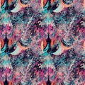 trendy fashion print, seamless pattern, abstract colorful background