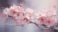 Contemporary Art Oil Painting of Cherry Blossom Sakura Pink Flowers Background Royalty Free Stock Photo
