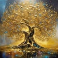 golden abundance tree, symbol of abundance, wealth, success