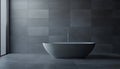 Contemporary Bathroom Design Featuring Grey Tile Wall Rendering Royalty Free Stock Photo