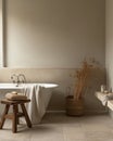 Contemporary Bathroom Elegance with Sleek Design Elements Royalty Free Stock Photo