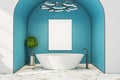 Contemporary bathroom interior with blank poster Royalty Free Stock Photo