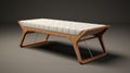 Contemporary Bench Design 3d Model - Bentwood Style With Textile Accents