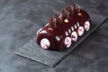 Contemporary Black Currant Chocolate Yule Log