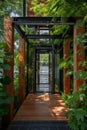 Contemporary black loft house with steel frame pavilion and stunning nature view