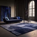 Contemporary Blue Rug By John Sears: Caravaggesque Chiaroscuro With Rococo Influence Royalty Free Stock Photo