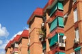 Contemporary brick apartment buildings in Malaga, Spain Royalty Free Stock Photo