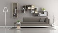 Contemporary brown living room Royalty Free Stock Photo