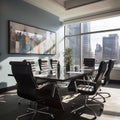 Contemporary Business Meeting in Sleek Conference Room Royalty Free Stock Photo