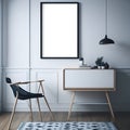 Sleek and Modern: White Interior Wall Mockup Chair