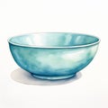 Contemporary Chinese Watercolor Illustration Of A Bowl