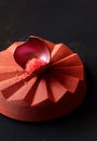 Contemporary Chocolate Mousse Cake made in geometric silicone mold