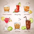 Contemporary Classics Coctail Set Royalty Free Stock Photo