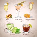 Contemporary Classics Coctail Set Royalty Free Stock Photo