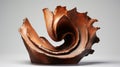 Contemporary Clay Sculpture Swirl With Brown Marks