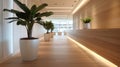 Contemporary clinic hallway showcasing modern, sleek design and professional ambiance