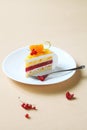 Contemporary Coconut, Raspberry and Tangerine Mousse Cake