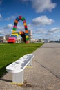 Contemporary colorful installation Catene de Containers ,Le Havre