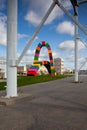 Contemporary colorful installation Catene de Containers
