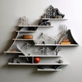 Contemporary Conceptual Metal And Brick Shelves Inspired By Chinese Calligraphy