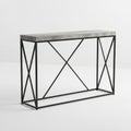 Modern Console Table with Concrete Top and Black Metal Frame entryway table sofa table Royalty Free Stock Photo