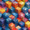Contemporary 3D Geometric Cubes Pattern High-Res Abstract Design Royalty Free Stock Photo