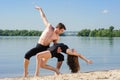 Contemporary dance. Young couple dancing. Royalty Free Stock Photo