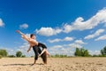 Contemporary dance. Young couple dancing. Royalty Free Stock Photo