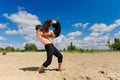 Contemporary dance. Young couple dancing. Royalty Free Stock Photo