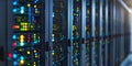 A contemporary data center equipped with advanced hightech server racks and technology Royalty Free Stock Photo