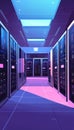 Contemporary data center featuring advanced network servers and equipment configuration