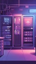 Contemporary data center featuring advanced network servers and optimized equipment configuration