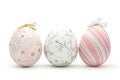 Contemporary design Easter eggs isolated on white background featuring minimal patterns and soft colors Royalty Free Stock Photo