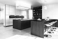 Contemporary Designed Kitchen B&W Royalty Free Stock Photo