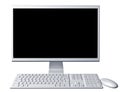 Contemporary desktop computer with blank screen Royalty Free Stock Photo
