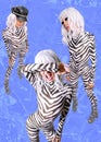 Contemporary digital funky minimal collage poster. Fashion zebra Ladies look. Back in 90s. Pop art zine fashion, music, clubbing,