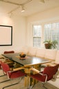 Contemporary dining room bay window Royalty Free Stock Photo
