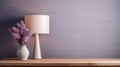 Contemporary Diy Lamp With Purple Flowers: Minimalist Lighting Design
