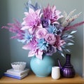 Contemporary Diy: Vibrant Paper Flower Vase In Teal And Magenta