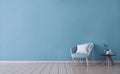 Contemporary Elegance: Light Sky Blue Sofa Interior Design Royalty Free Stock Photo