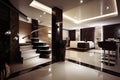 Contemporary Elegance A Luxurious Modern Living Room Design minimalism illustration Royalty Free Stock Photo